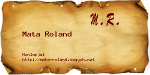 Mata Roland névjegykártya
